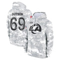 PETTCS LA.Rams #69 Kevin Dotson Player Arctic Camo Salute to Service Hoodies Limited Game Stitched Jerseys