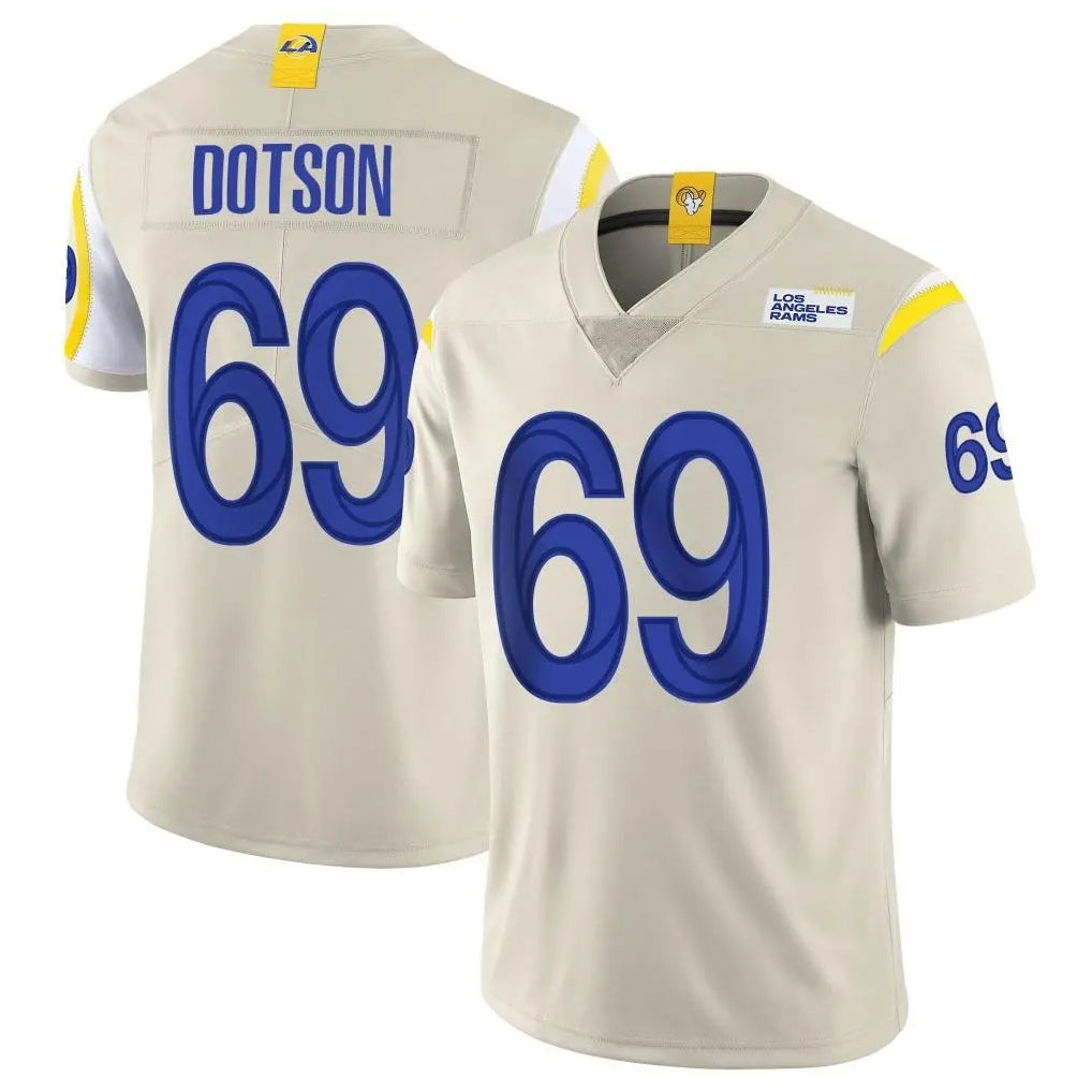 PETTCS LA.Rams #69 Kevin Dotson Player Bone Limited Vapor Home Game Stitched Jerseys