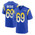 PETTCS LA.Rams #69 Kevin Dotson Player Royal Home Game Stitched Jerseys