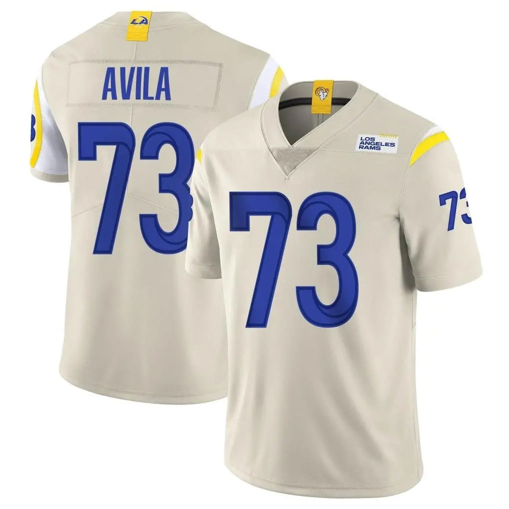 PETTCS LA.Rams #73 Steve Avila Player Bone Limited Vapor Home Game Stitched Jerseys