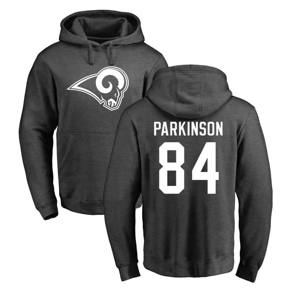 PETTCS LA.Rams #84 Colby Parkinson Player Gray Pullover Hoodie Limited Game Stitched Jerseys