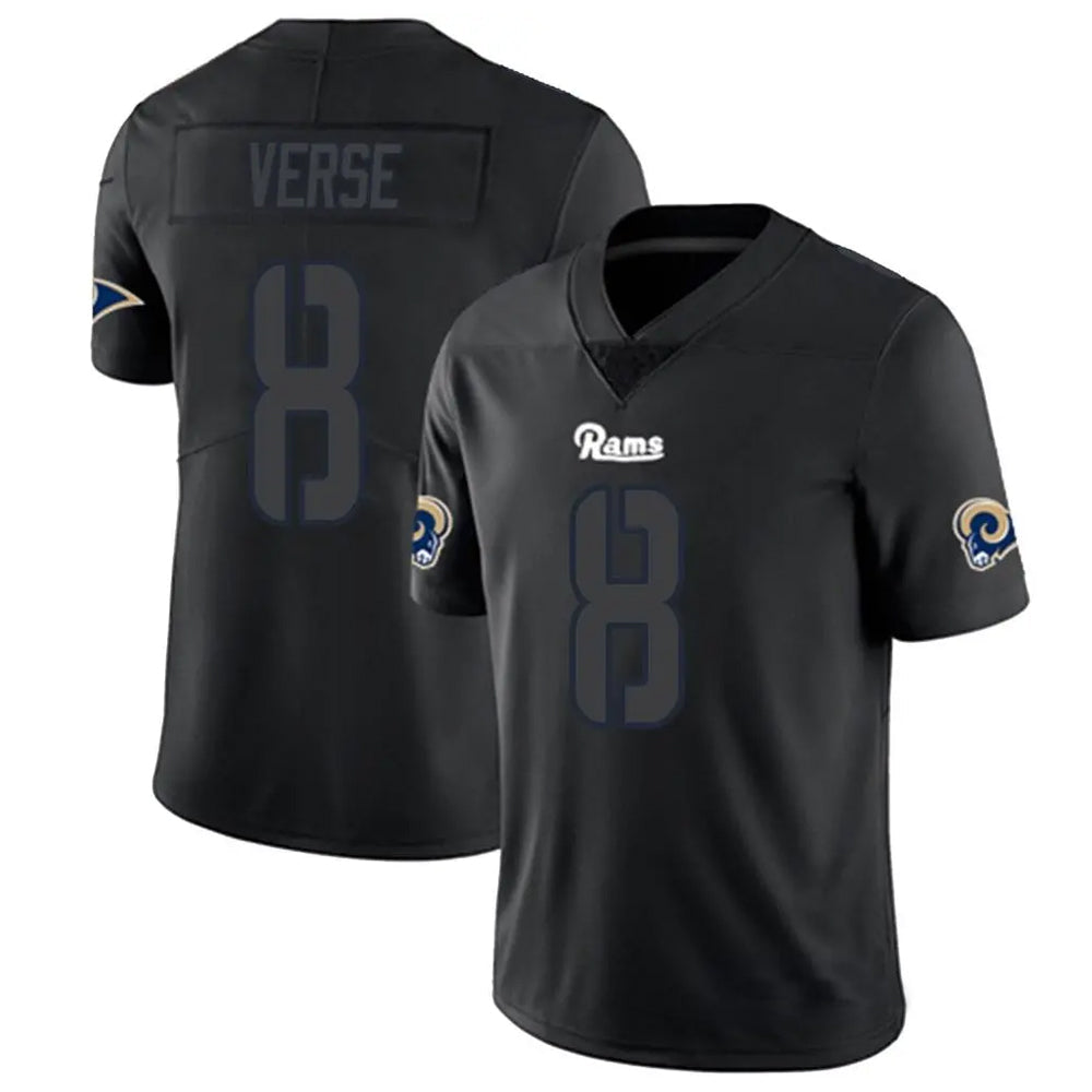 PETTCS LA.Rams #8 Jared Verse Player Limited Black Impact Stitched Jerseys