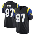 PETTCS LA.Rams #97 Poona Ford Player Black Midnight Rivalries Collection Limited Home Game Stitched Jerseys