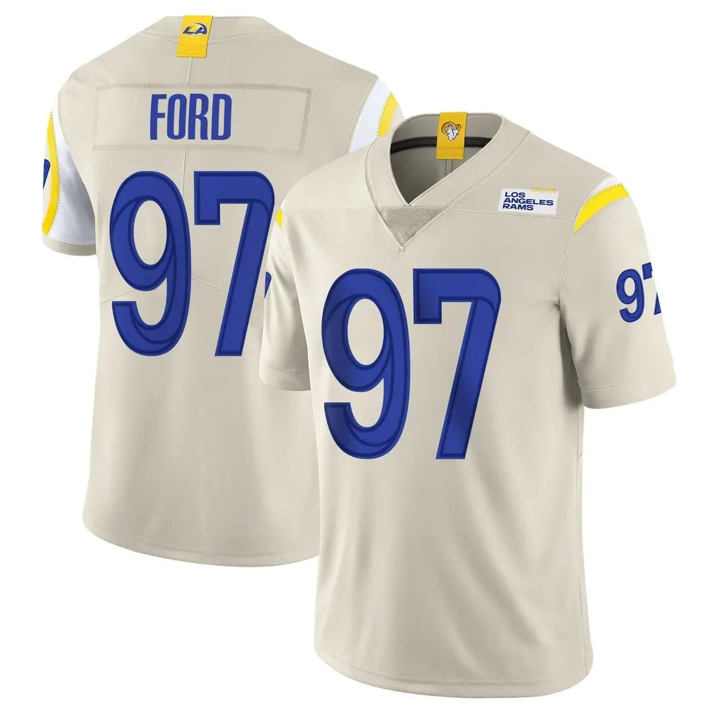 PETTCS LA.Rams #97 Poona Ford Player Bone Limited Vapor Home Game Stitched Jerseys