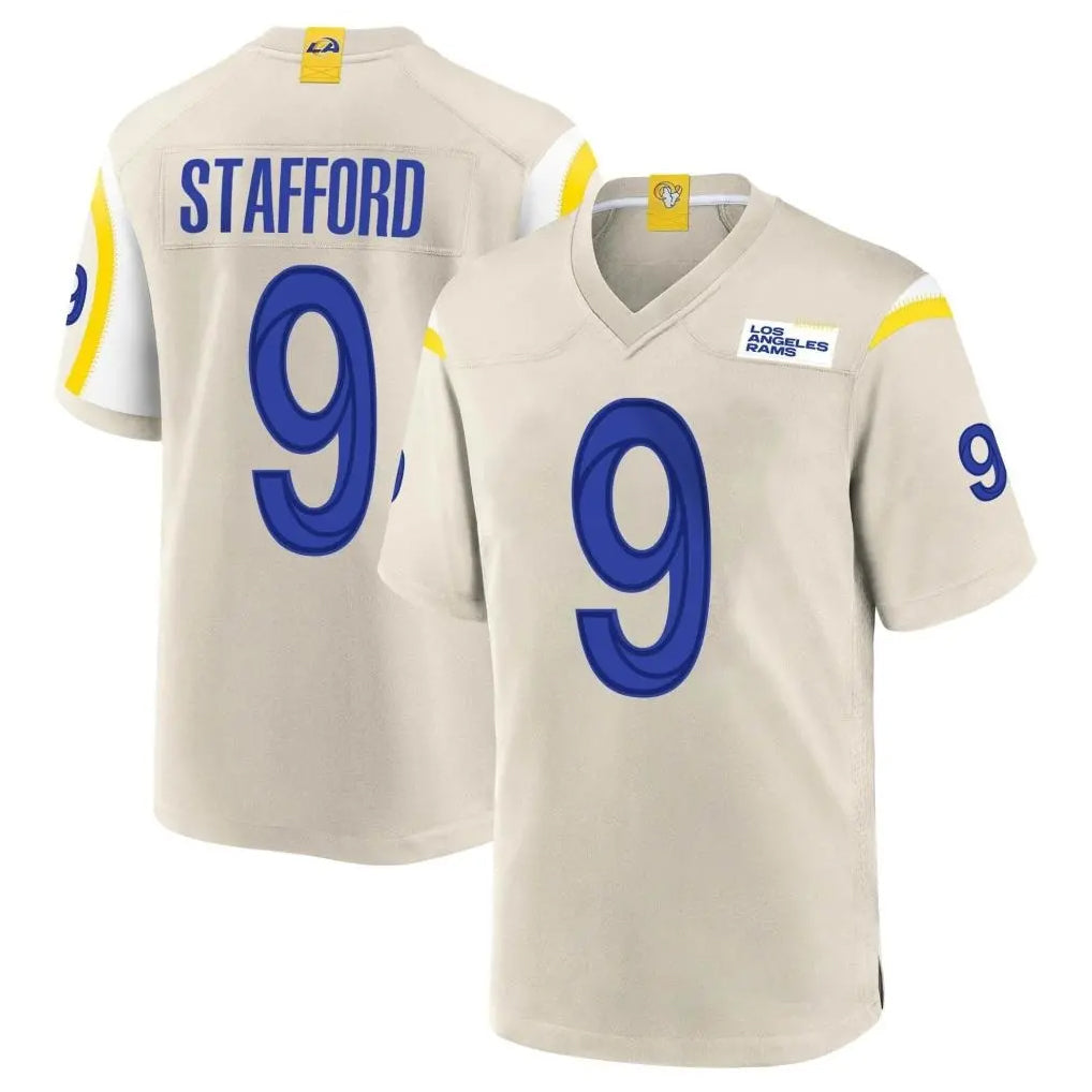 PETTCS LA.Rams #9 Matthew Stafford Player Bone Home Game Stitched Jerseys