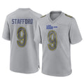 PETTCS LA.Rams #9 Matthew Stafford Player Gray Atmosphere Fashion Home Game Stitched Jerseys