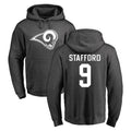 PETTCS LA.Rams #9 Matthew Stafford Player Gray Pullover Hoodie Limited Game Stitched Jerseys