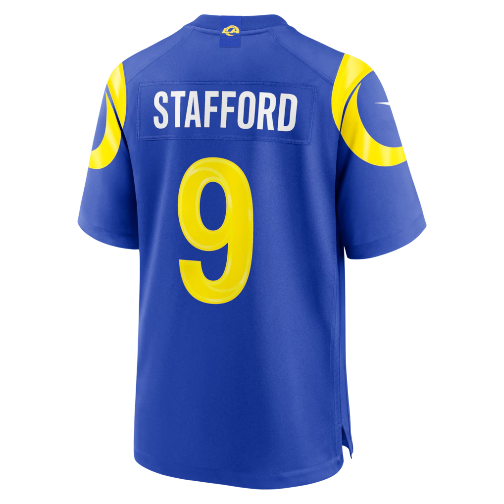 PETTCS LA.Rams #9 Matthew Stafford Royal Team Game Player Stitched Jerseys
