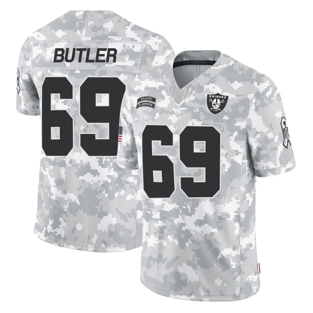 PETTCS LV.Raiders #69 Adam Butler Player Arctic Camo Salute To Service Limited Game Stitched Jerseys