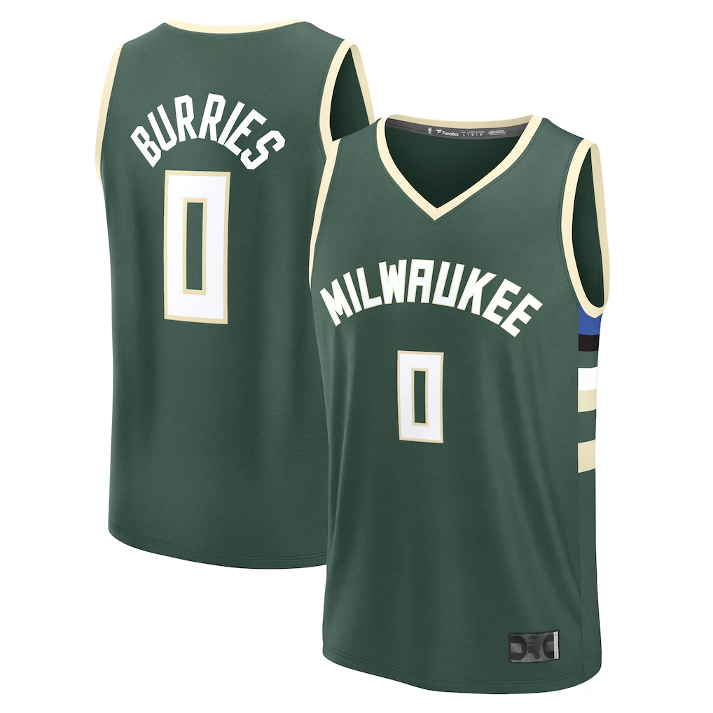 PETTCS M.Bucks #0 Brayden Burries Green 2026  Draft First Round Pick Fast Break Jerseys - Icon Edition