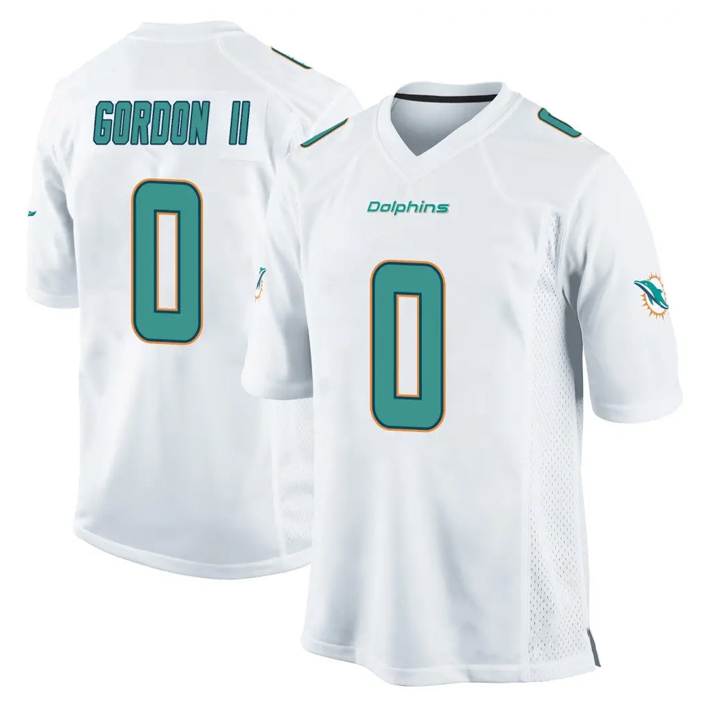 PETTCS M.Dolphins #0 Ollie Gordon II Player White Home Game Stitched Jerseys