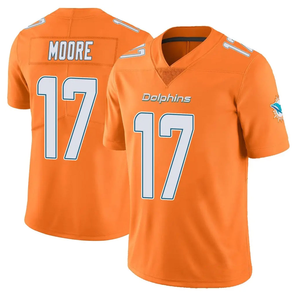 PETTCS M.Dolphins #17 Trey Moore Player Orange Limited Home Game Stitched Jerseys
