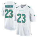 PETTCS M.Dolphins #23 Zayne Anderson Player White Home Game Stitched Jerseys