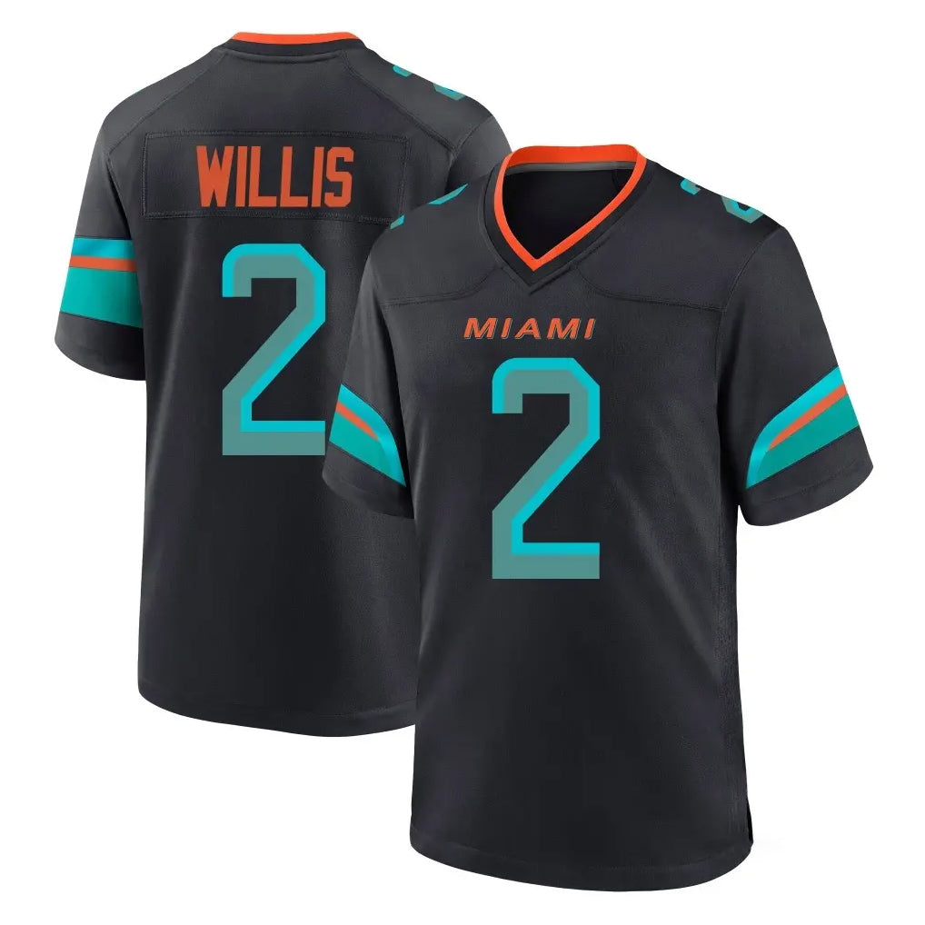 PETTCS M.Dolphins #2 Malik Willis Player Black Pitch Rivalries Collection Home Game Stitched Jerseys