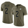 PETTCS M.Dolphins #2 Malik Willis Player Olive Salute To Service Limited Stitched Jerseys