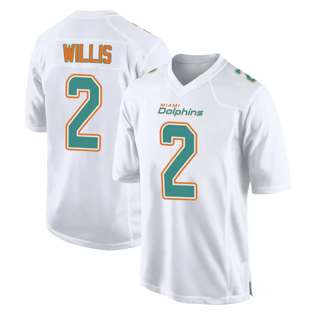 PETTCS M.Dolphins #2 Malik Willis Player White Fashion Home Game Stitched Jerseys