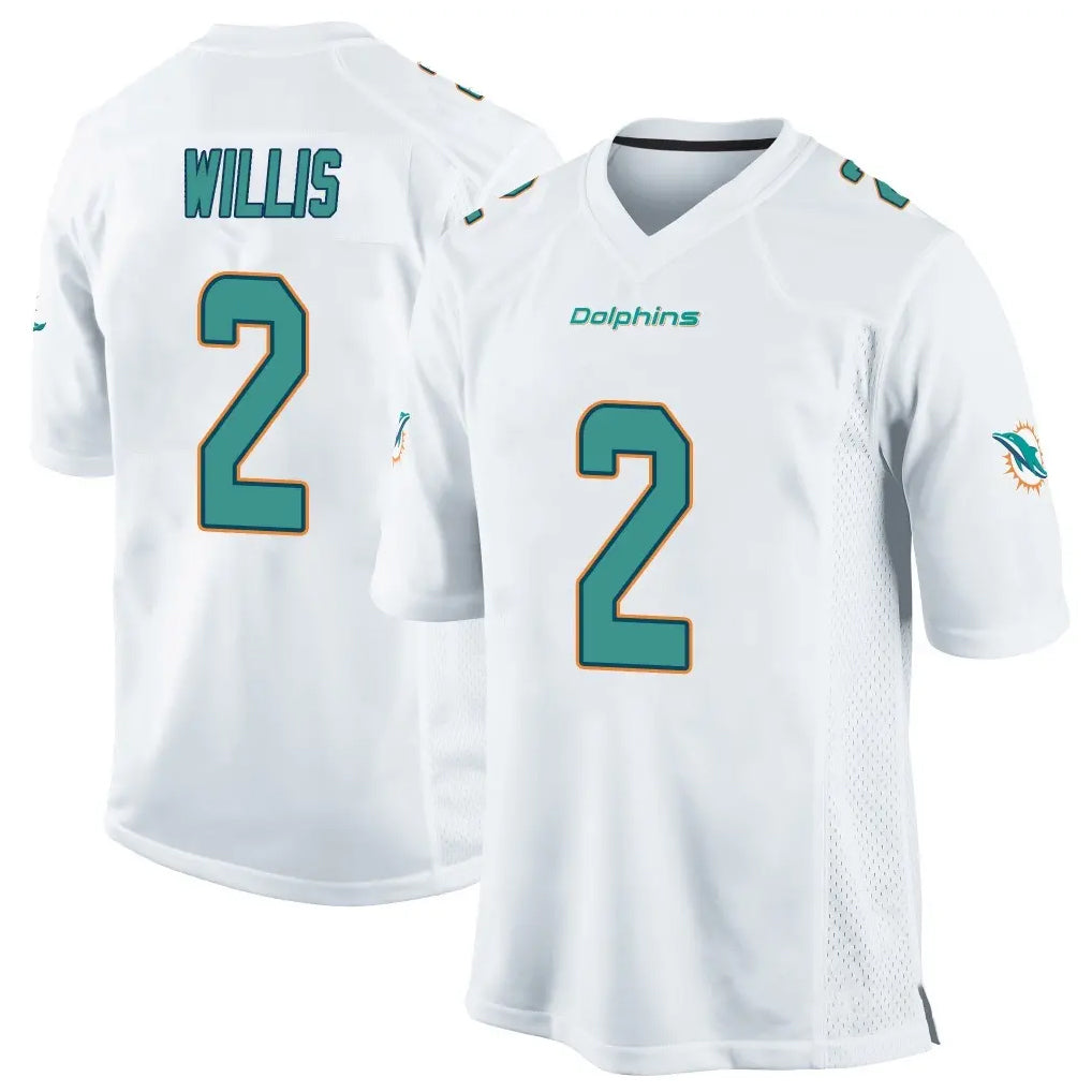 PETTCS M.Dolphins #2 Malik Willis Player White Home Game Stitched Jerseys