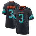 PETTCS M.Dolphins #3 Chris Johnson Player Black Pitch Rivalries Collection Home Game Stitched Jerseys