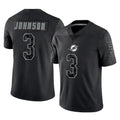 PETTCS M.Dolphins #3 Chris Johnson Player Black Reflective Limited Game Stitched Jerseys