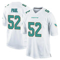PETTCS M.Dolphins #52 Patrick Paul Player White Home Game Stitched Jerseys
