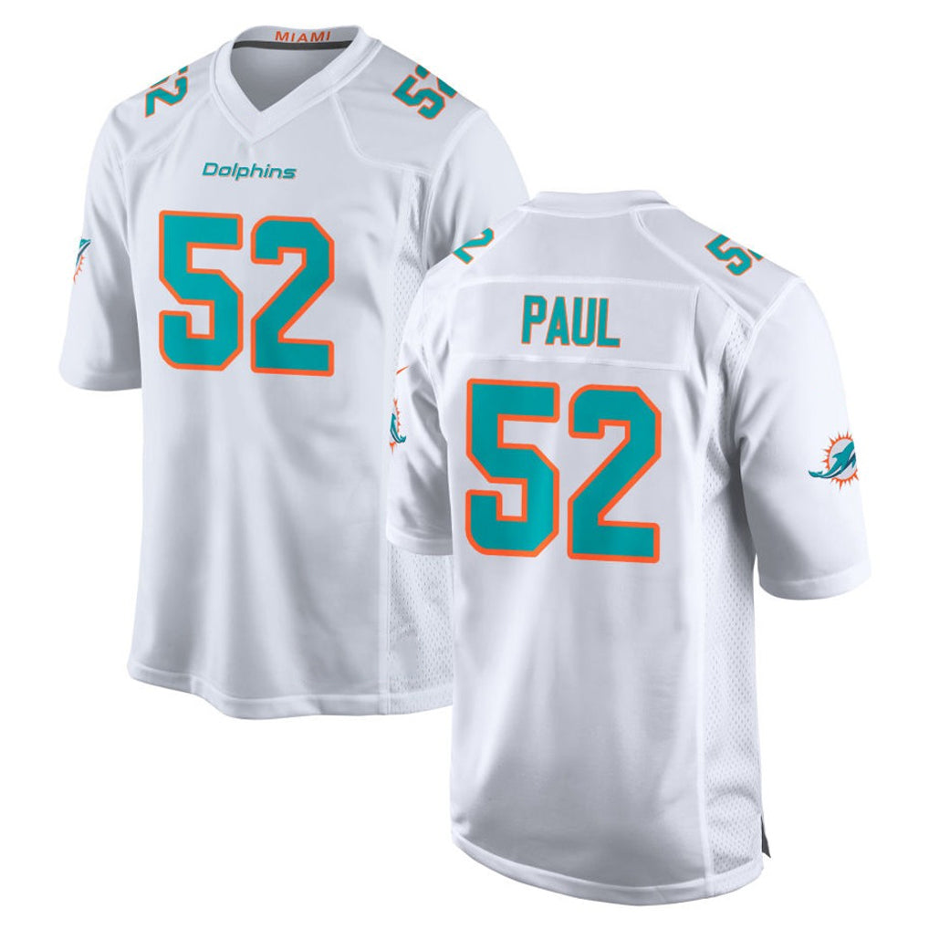 PETTCS M.Dolphins #52 Patrick Paul Player White Limited Home Game Stitched Jerseys