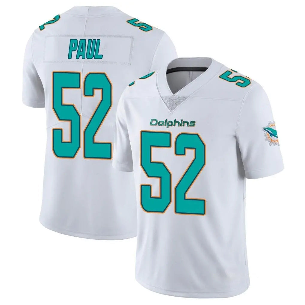 PETTCS M.Dolphins #52 Patrick Paul Player White Limited Vapor Untouchable Home Game Stitched Jerseys