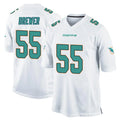 PETTCS M.Dolphins #55 Aaron Brewer Player White Home Game Stitched Jerseys