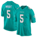 PETTCS M.Dolphins #5 Jaylen Wright Player Aqua Team Color Home Game Stitched Jerseys