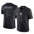 PETTCS M.Dolphins #5 Jaylen Wright Player Black Reflective Limited Game Stitched Jerseys
