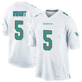 PETTCS M.Dolphins #5 Jaylen Wright Player White Home Game Stitched Jerseys