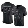 PETTCS M.Dolphins #72 Jonah Savaiinaea Player Black Reflective Limited Game Stitched Jerseys