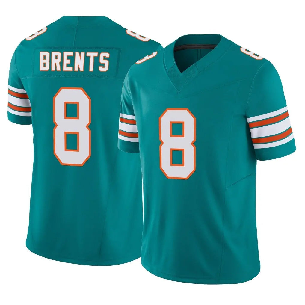 PETTCS M.Dolphins #8 JuJu Brents Player Aqua Limited Alternate Vapor F.U.S.E. Home Game Stitched Jerseys