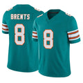 PETTCS M.Dolphins #8 JuJu Brents Player Aqua Limited Alternate Vapor F.U.S.E. Home Game Stitched Jerseys