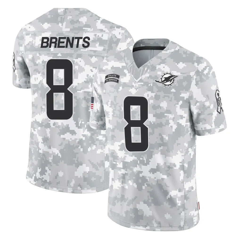 PETTCS M.Dolphins #8 JuJu Brents Player Arctic Camo Salute To Service Limited Game Stitched Jerseys