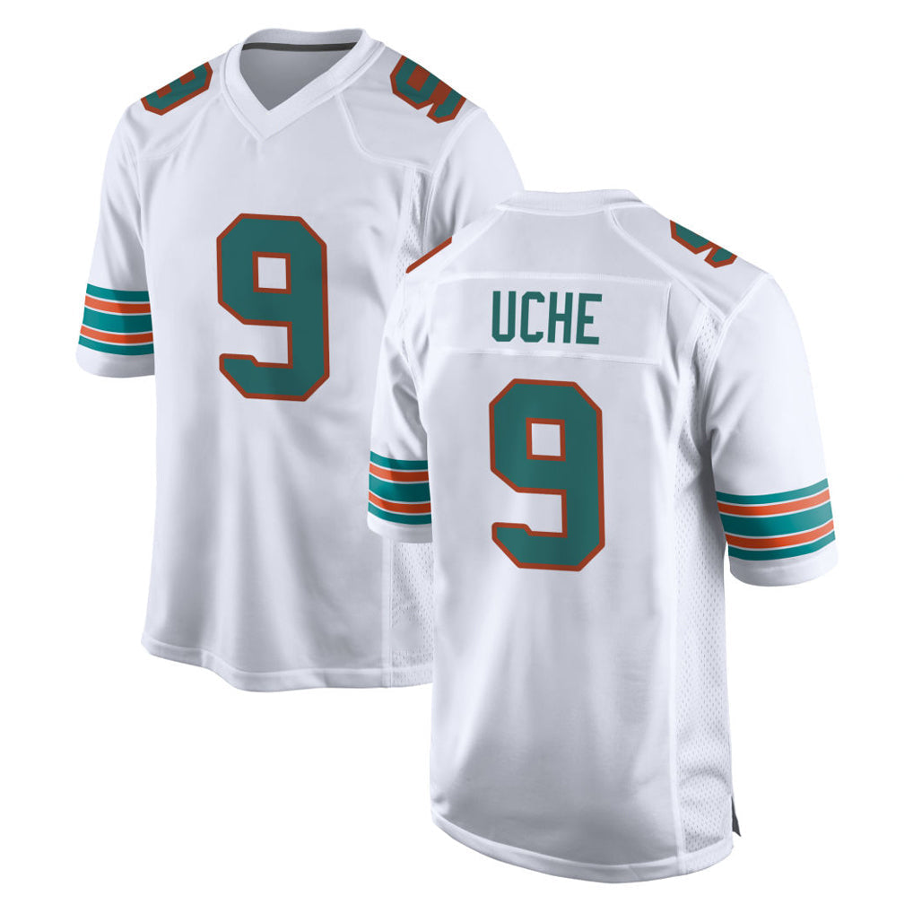 PETTCS M.Dolphins #9 Joshua Uche Player White Limited Home Game Stitched Jerseys