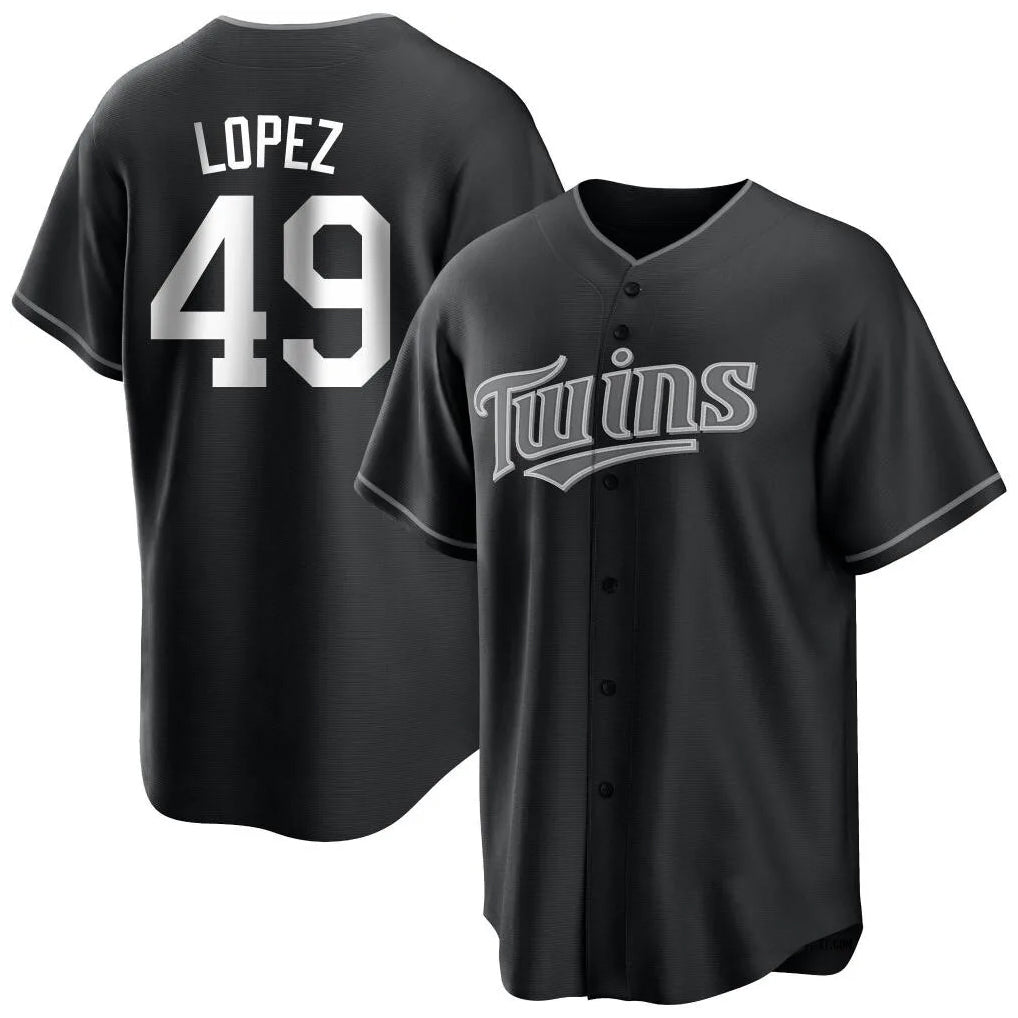 PETTCS M.Twins #49 Pablo Lopez Player Black Home Game Stitched Jerseys