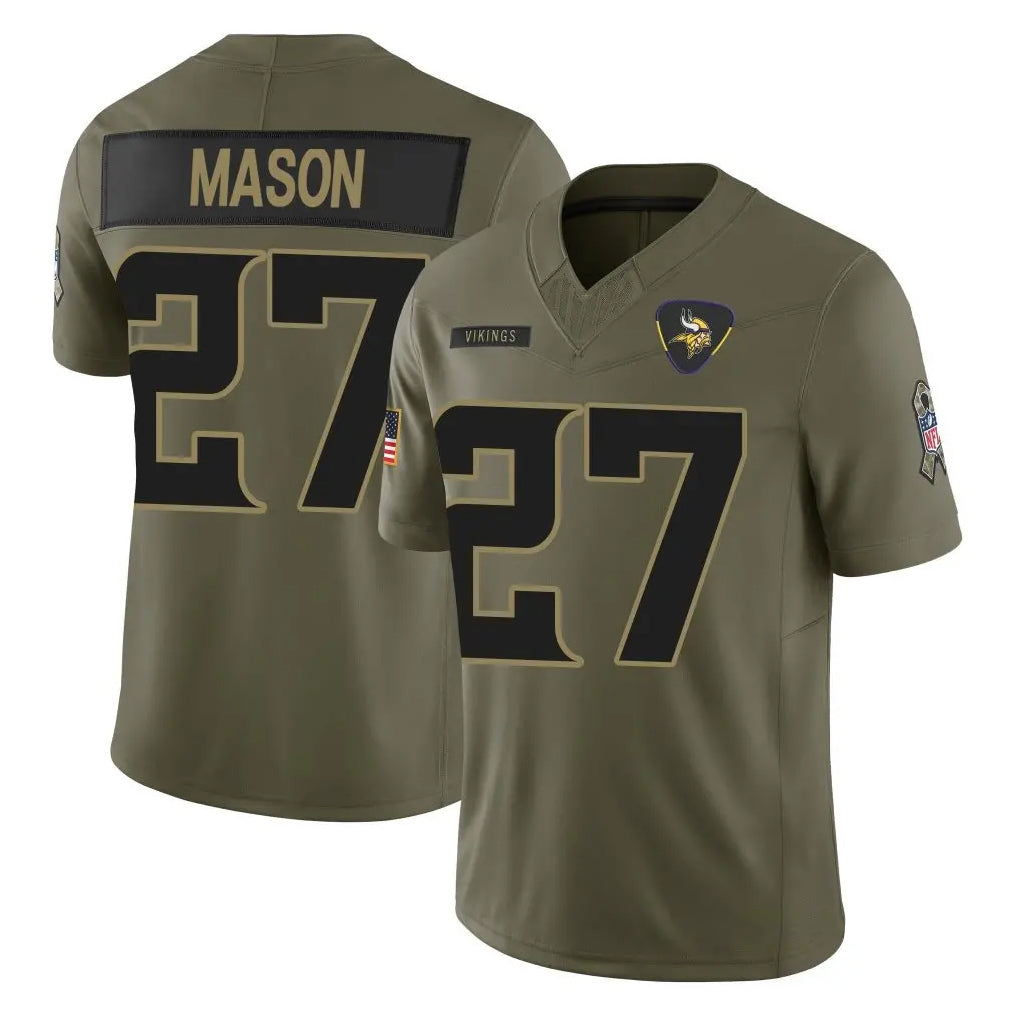 PETTCS MN.Vikings #27 Jordan Mason Player Olive 2025 Salute To Service Limited Game Stitched Jerseys