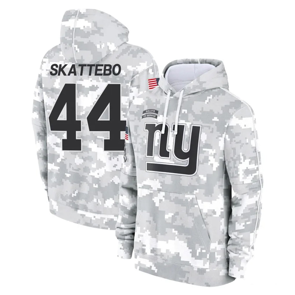 PETTCS NY.Giants #44 Cam Skattebo Player Arctic Camo Salute to Service Pullover Hoodies Limited Game Stitched Jerseys