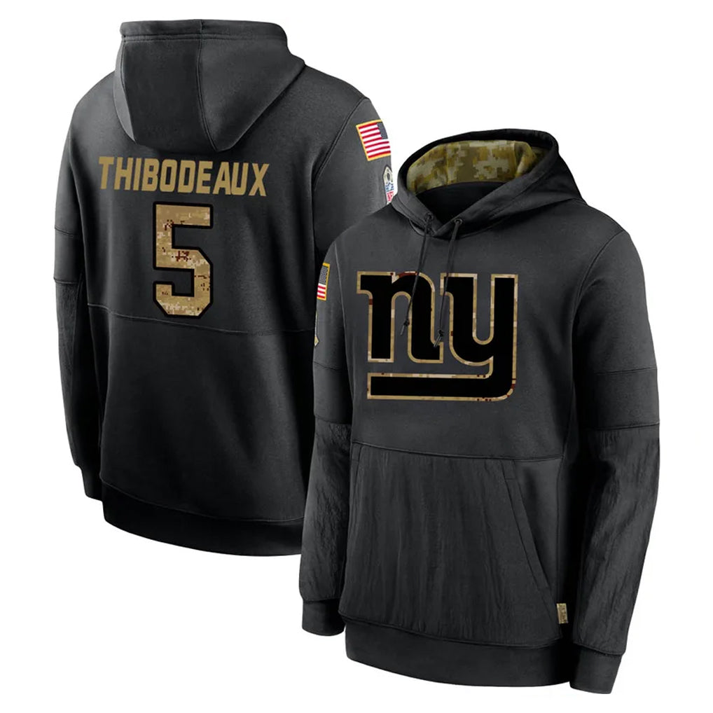 PETTCS NY.Giants #5 Kayvon Thibodeaux Player Black Salute to Service Hoodies Limited Game Stitched Jerseys