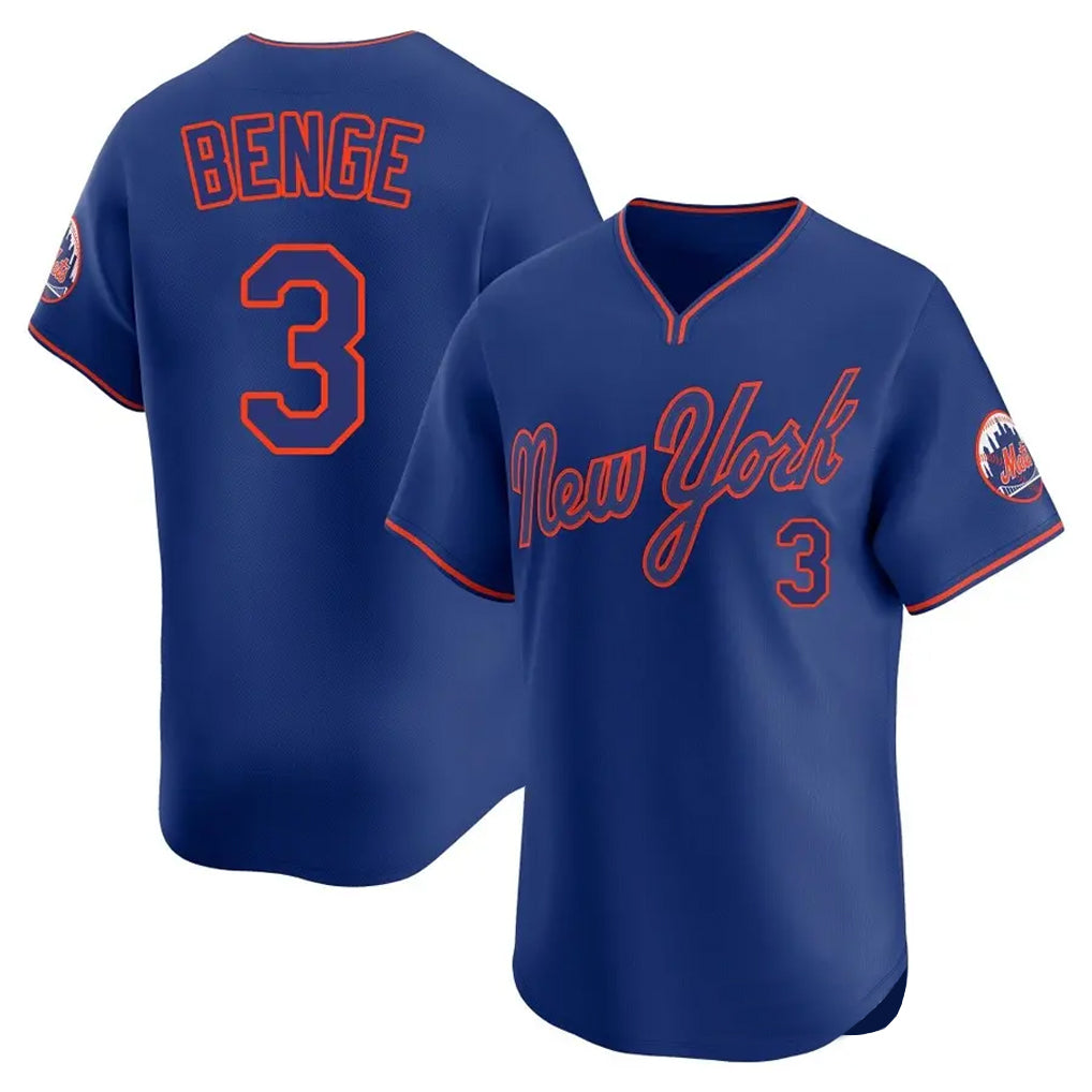 PETTCS NY.Mets #3 Carson Benge Player Royal T-shirt Home Limited Elite Stitched Jerseys