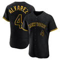 PETTCS NY.Mets #4 Francisco Alvarez Player Black Snake Skin City Home Limited Elite Stitched Jerseys