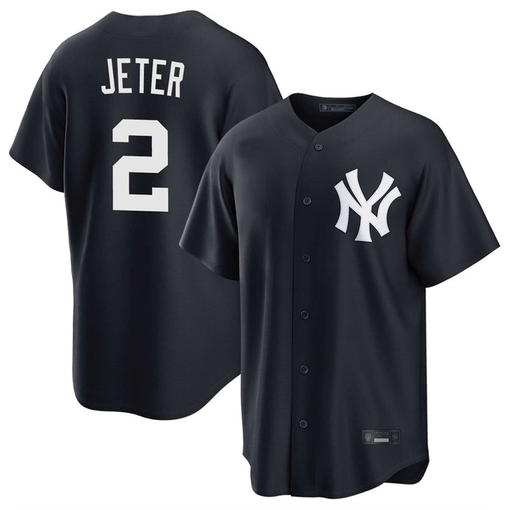 PETTCS NY.Yankees #2 Derek Jeter Player Navy Game Stitched Jerseys