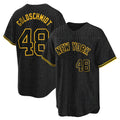 PETTCS NY.Yankees #48 Paul Goldschmidt Player Black Snake Skin City Game Home Stitched Jerseys