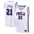 PETTCS P.76ers #21 Joel Embiid White Fast Break Replica Player Jerseys - Association Edition