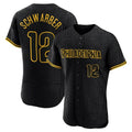 PETTCS P.Phillies #12 Kyle Schwarber Player Black Snake Skin City Home Limited Elite Stitched Jerseys
