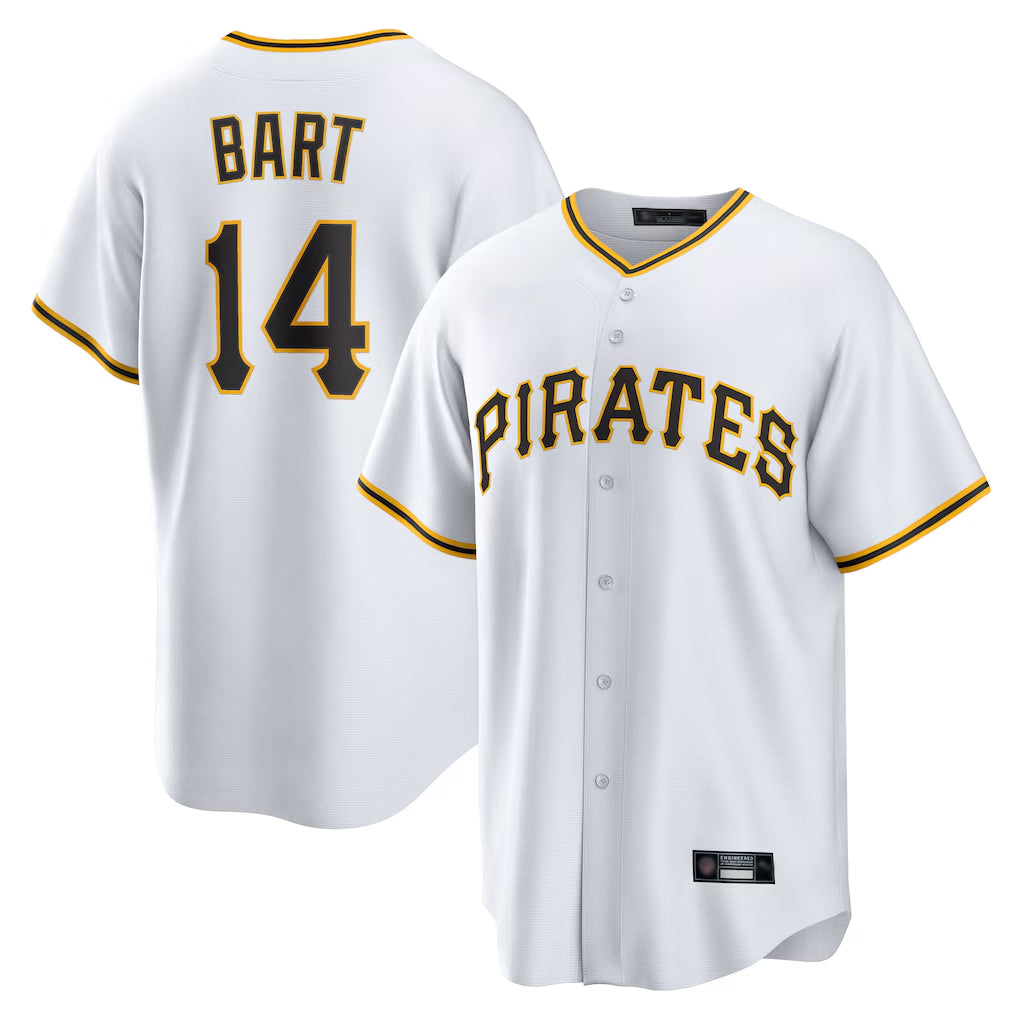 PETTCS P.Pirates #14 Joey Bart Player White Home Game Stitched Jerseys