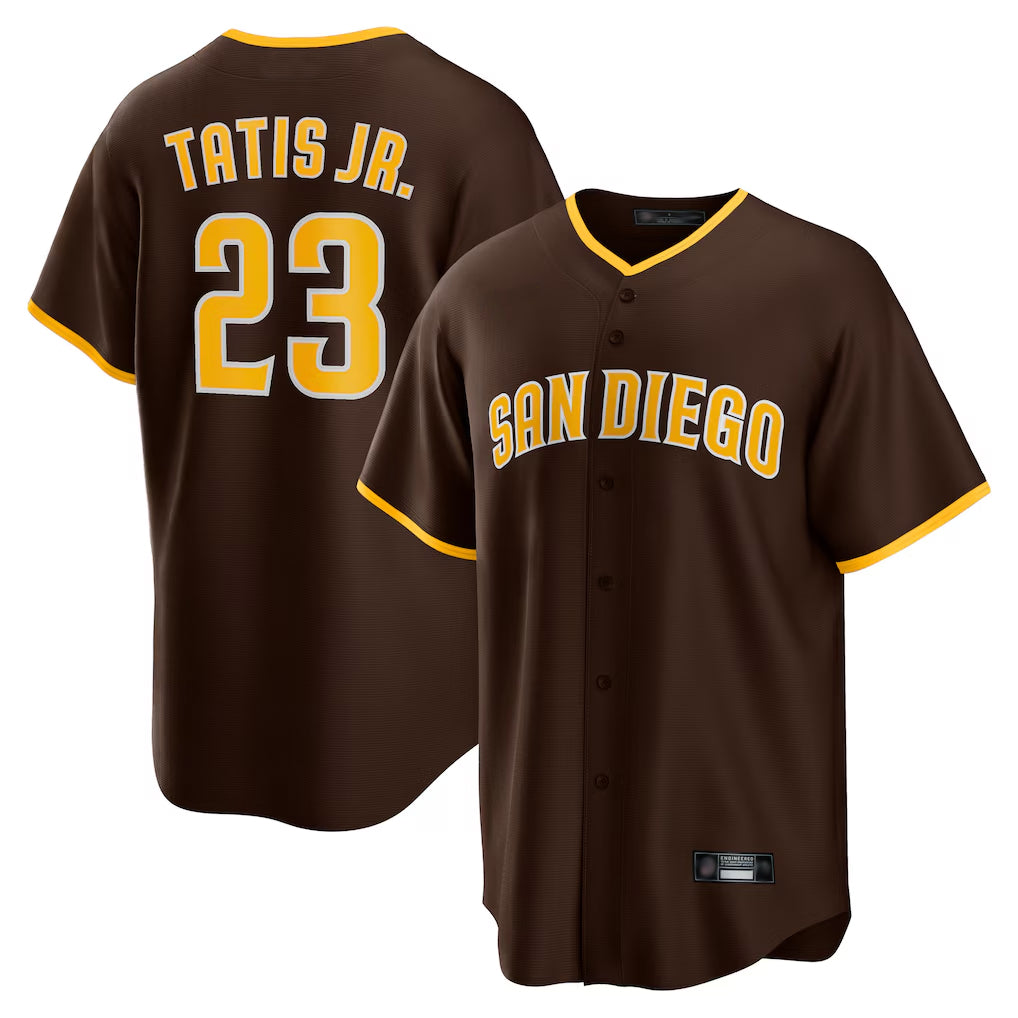 PETTCS S.Diego Padres #23 Fernando Tatis Jr Player Brown Alternate Replica Game Stitched Jerseys