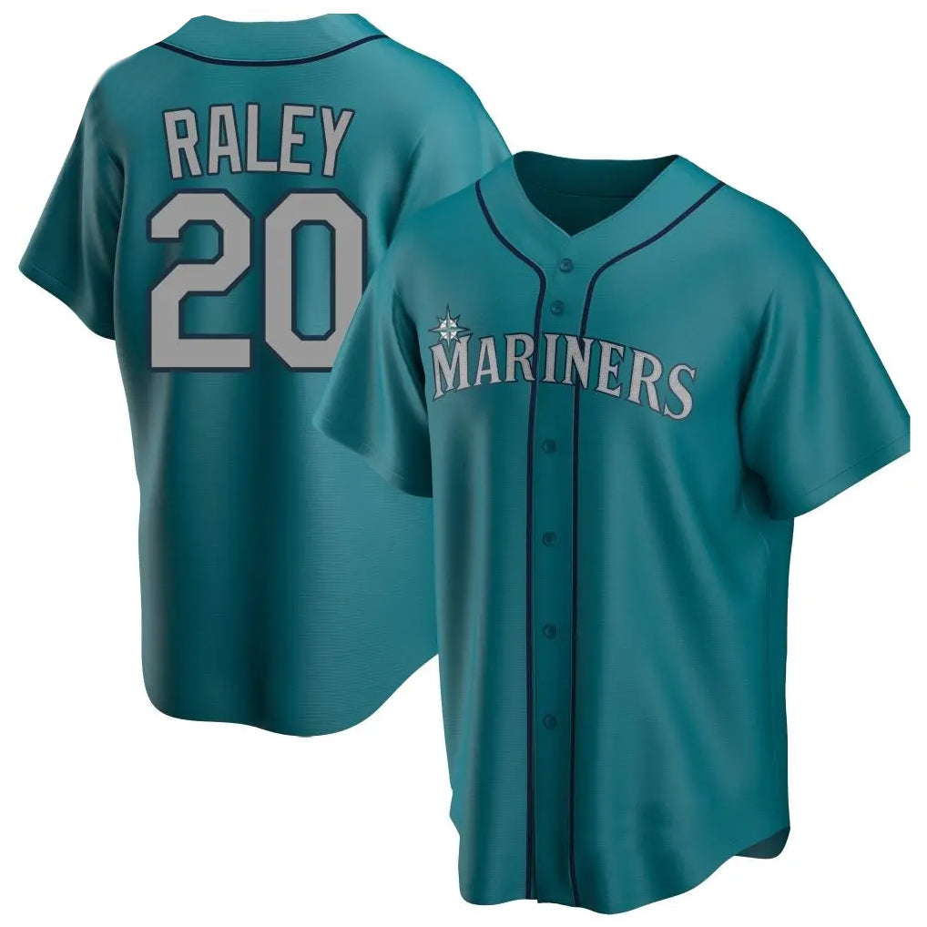 PETTCS S.Mariners #20 Luke Raley Player Teal Home Game Stitched Jerseys