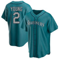 PETTCS S.Mariners #2 Cole Young Player Teal Home Game Stitched Jerseys
