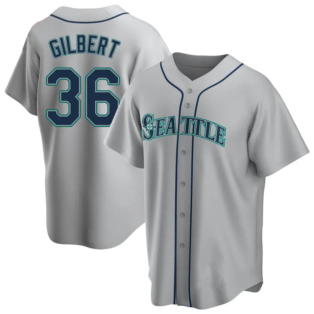 PETTCS S.Mariners #36 Logan Gilbert Player Gray Home Game Stitched Jerseys